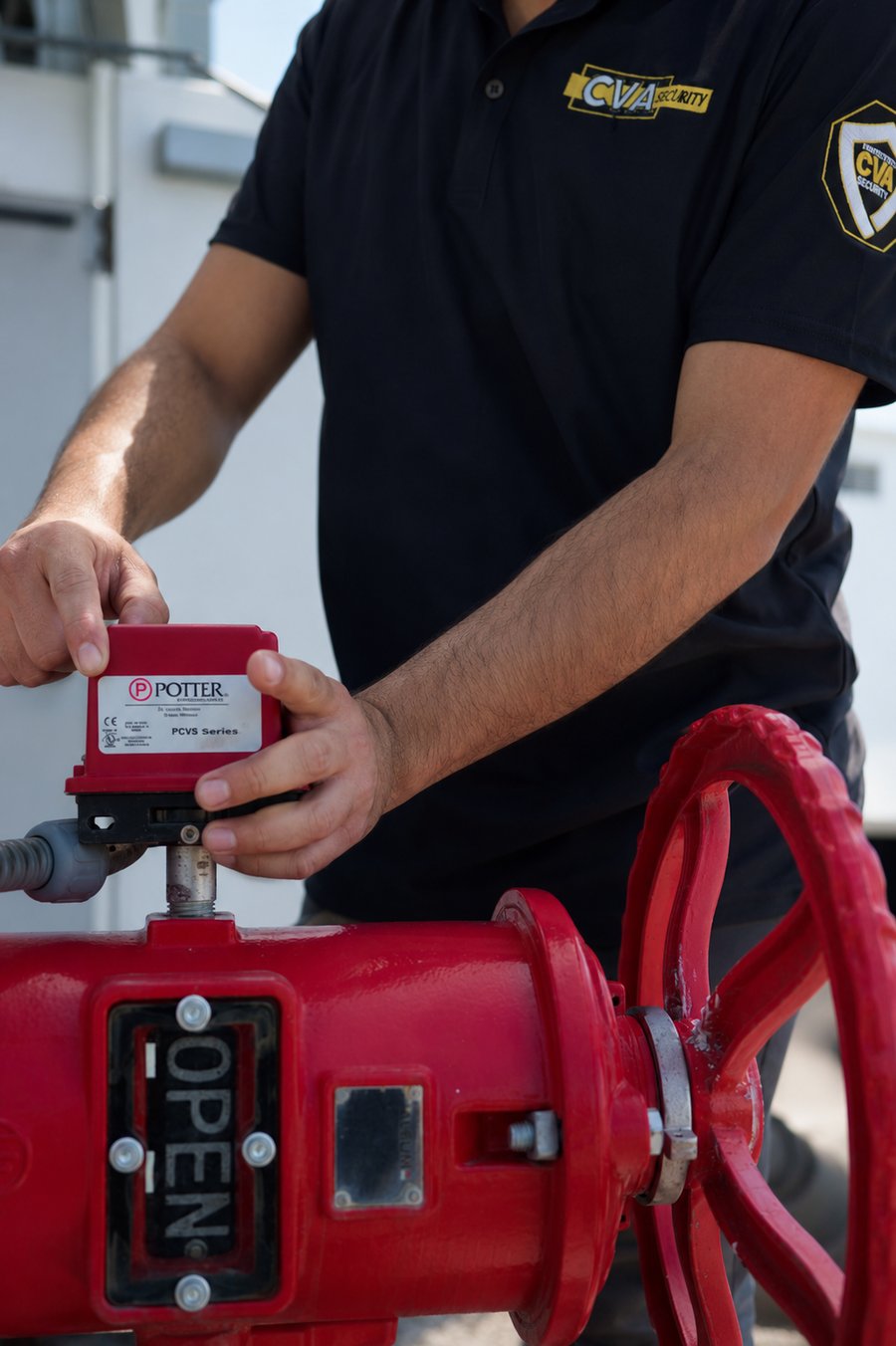 CVA technician with Potter sprinkler valve
