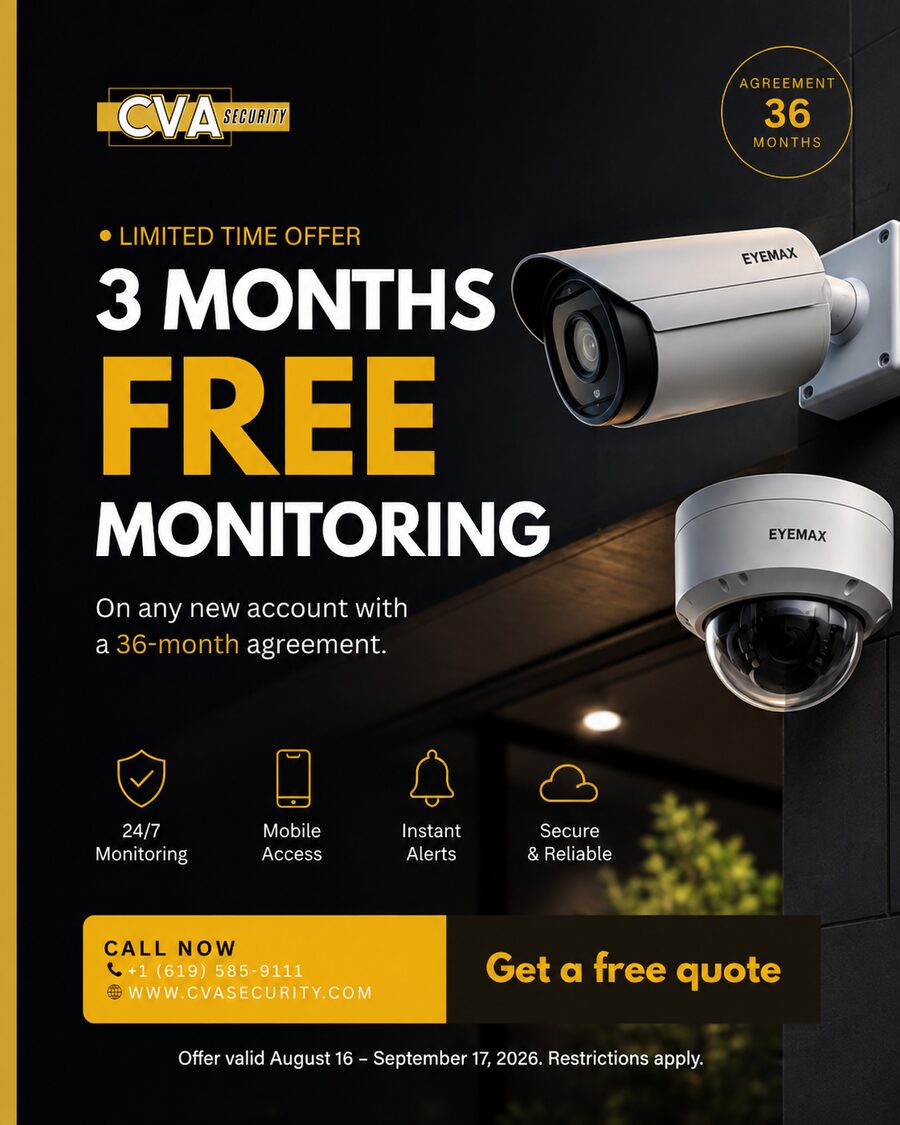 CVA Security promotion: 3 months of free monitoring with a 36-month agreement